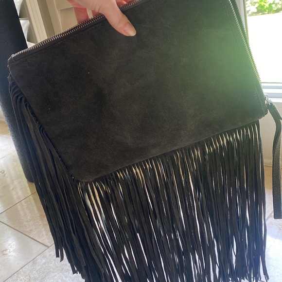 Zara Bags Zara Suede Fringe Clutch Poshmark